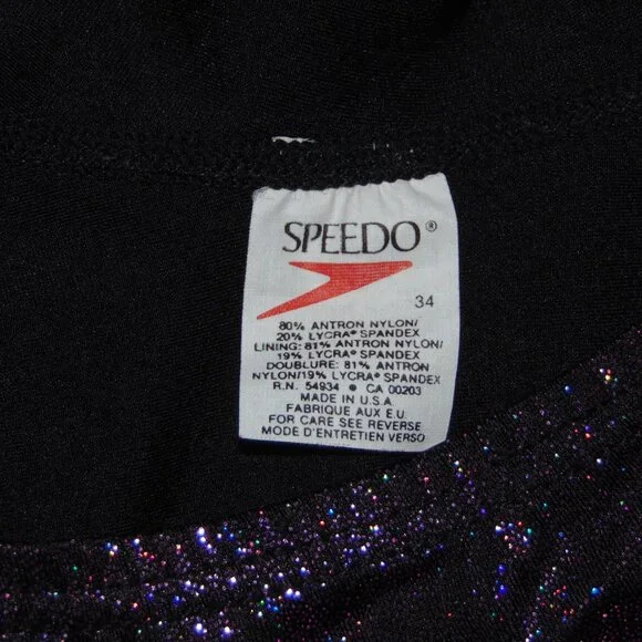 Speedo Sparkley Purple Zip Swimsuit 34 - Picture 6 of 8